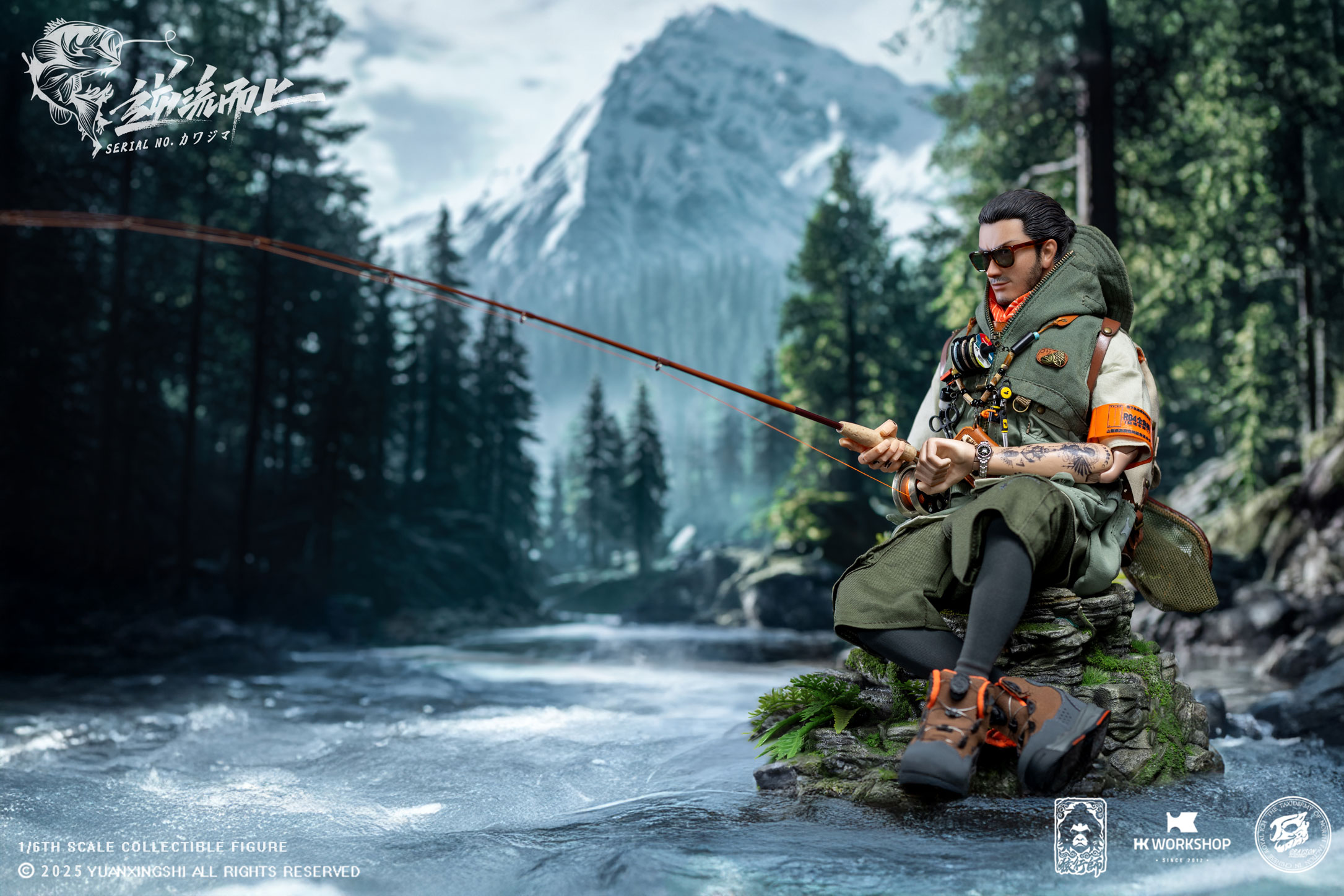 YUANXINGSHI x HK WORKSHOP x GRAYSON JU CHAO SERIES MOVE UPSTREAM JC-010 SERIAL NO. KAWAJIMA 1/6 SCALE ACTION FIGURE