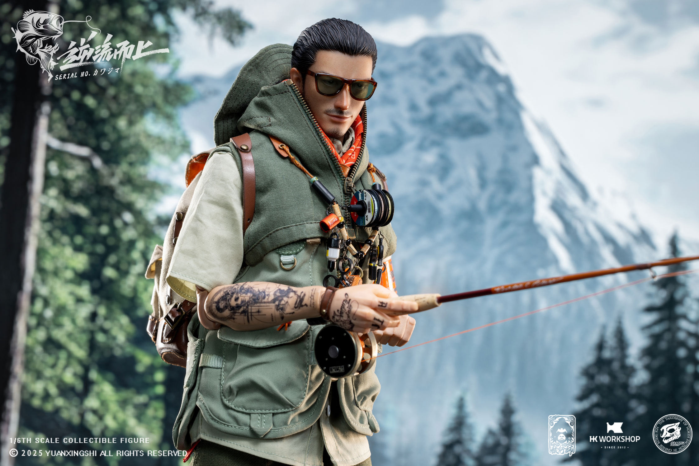 YUANXINGSHI x HK WORKSHOP x GRAYSON JU CHAO SERIES MOVE UPSTREAM JC-010 SERIAL NO. KAWAJIMA 1/6 SCALE ACTION FIGURE