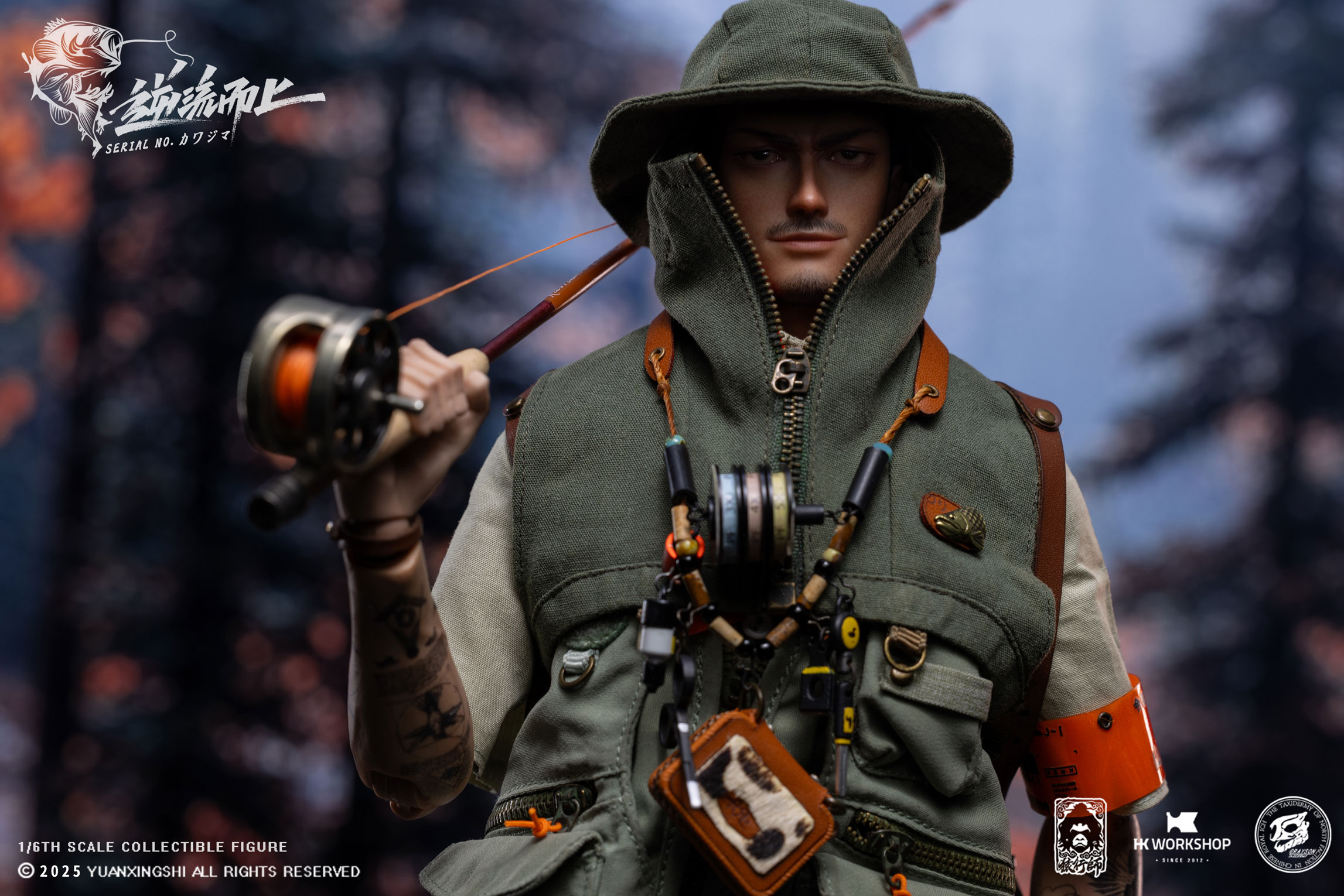 YUANXINGSHI x HK WORKSHOP x GRAYSON JU CHAO SERIES MOVE UPSTREAM JC-010 SERIAL NO. KAWAJIMA 1/6 SCALE ACTION FIGURE
