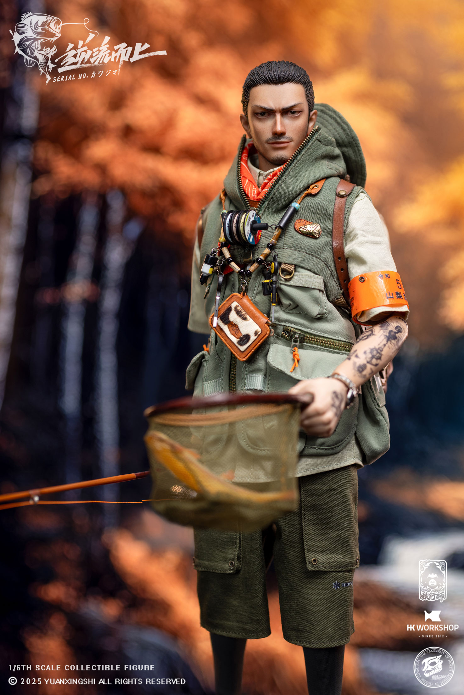 YUANXINGSHI x HK WORKSHOP x GRAYSON JU CHAO SERIES MOVE UPSTREAM JC-010 SERIAL NO. KAWAJIMA 1/6 SCALE ACTION FIGURE