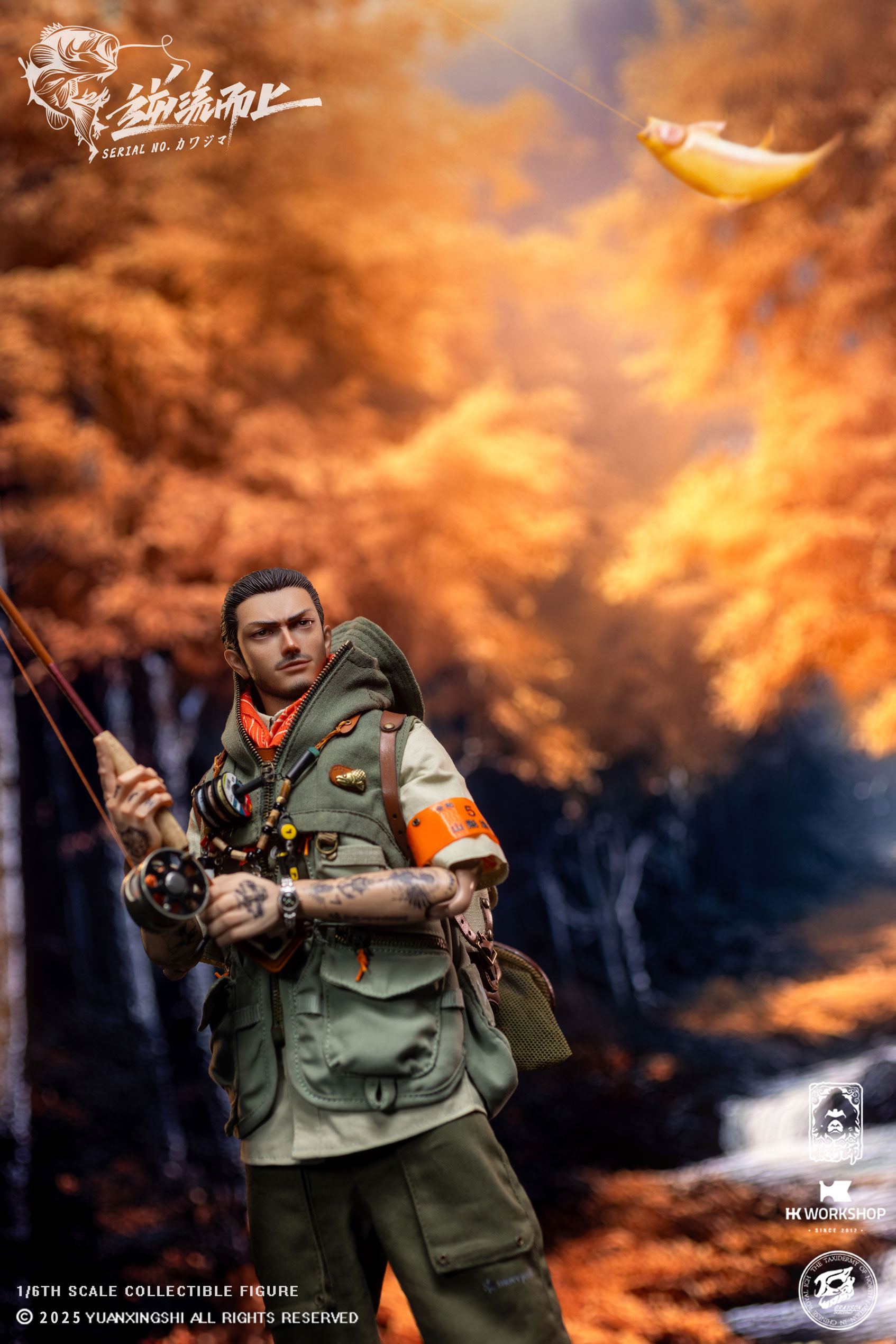 YUANXINGSHI x HK WORKSHOP x GRAYSON JU CHAO SERIES MOVE UPSTREAM JC-010 SERIAL NO. KAWAJIMA 1/6 SCALE ACTION FIGURE