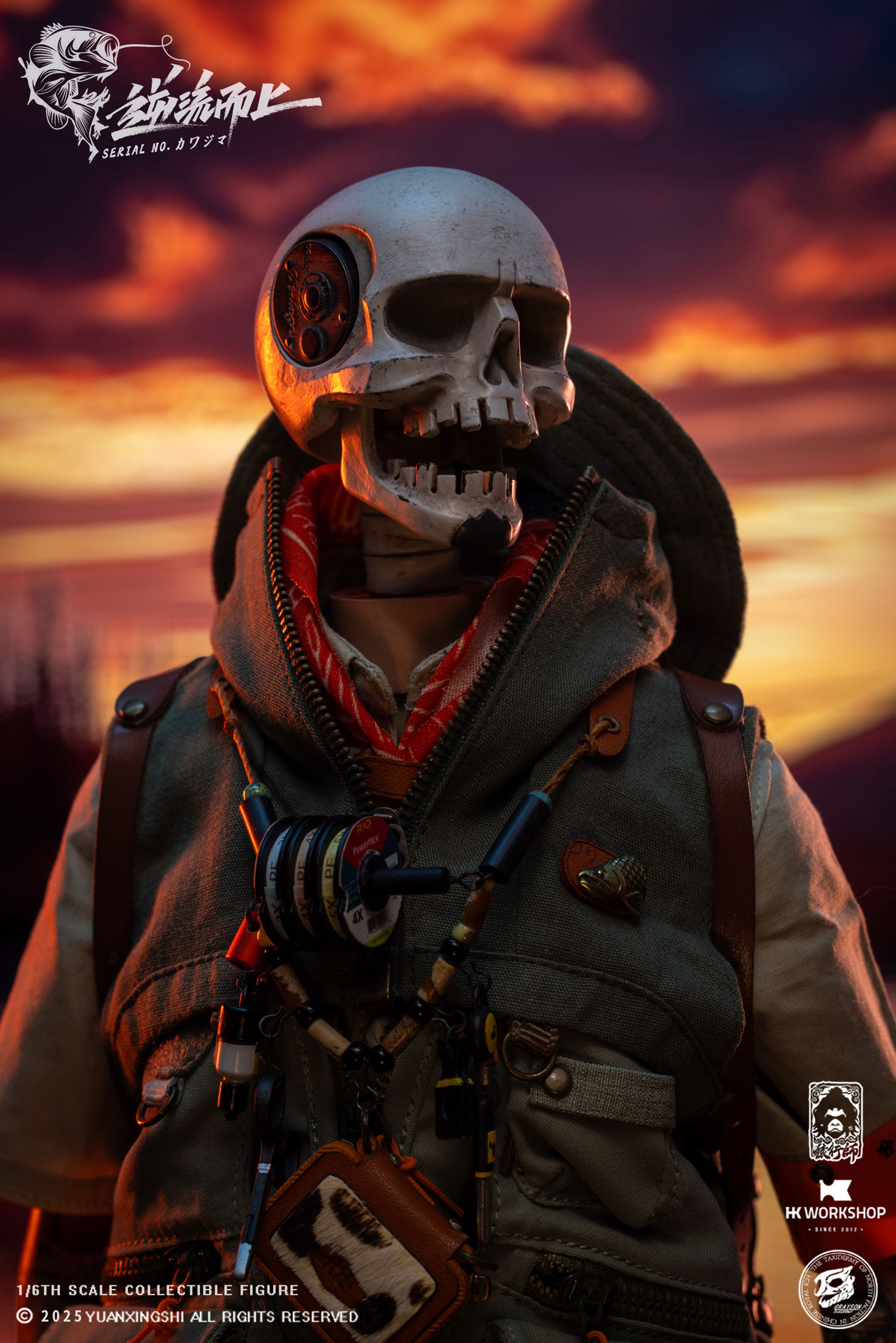 YUANXINGSHI x HK WORKSHOP x GRAYSON JU CHAO SERIES MOVE UPSTREAM JC-010 SERIAL NO. KAWAJIMA 1/6 SCALE ACTION FIGURE