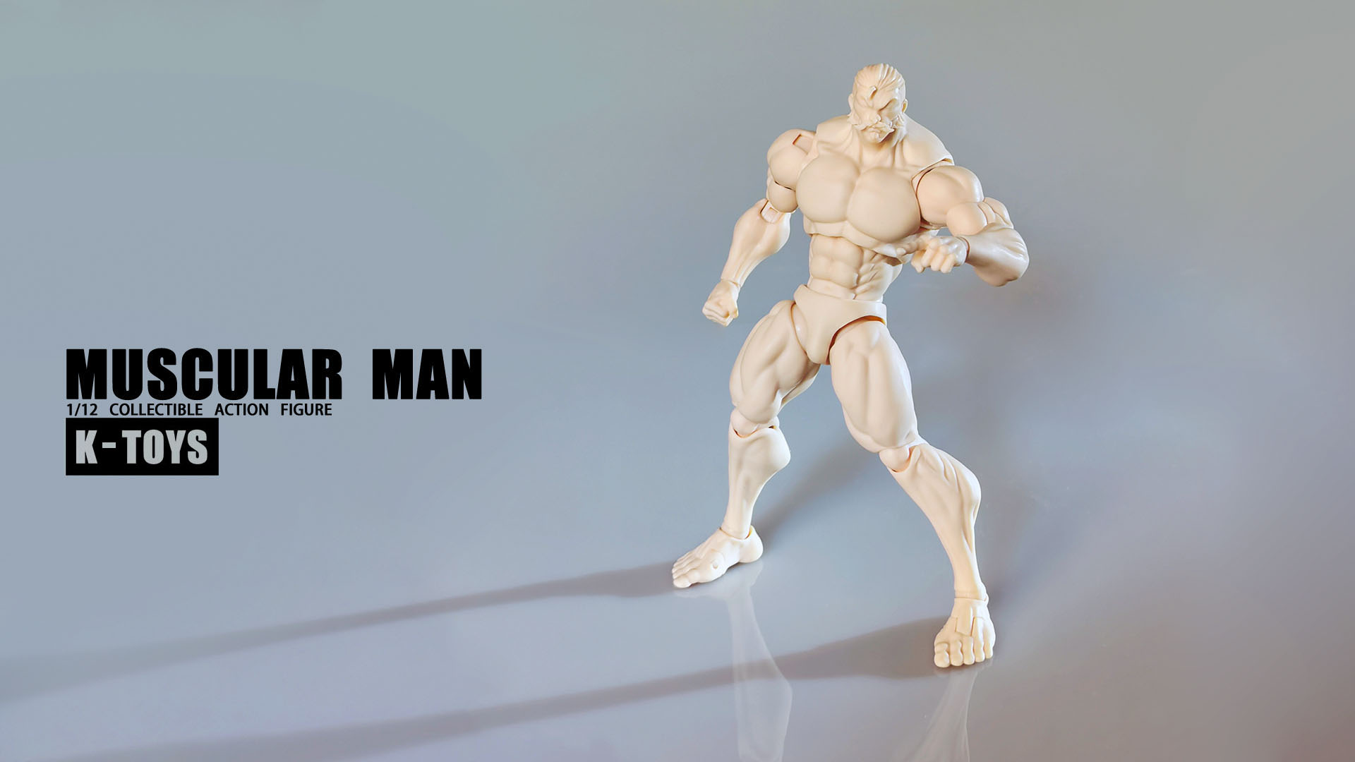 K-TOYS 1/12 SCALE ACTION FIGURE FIGURE MUSCULAR MAN BODY KT01A WHITE SKIN