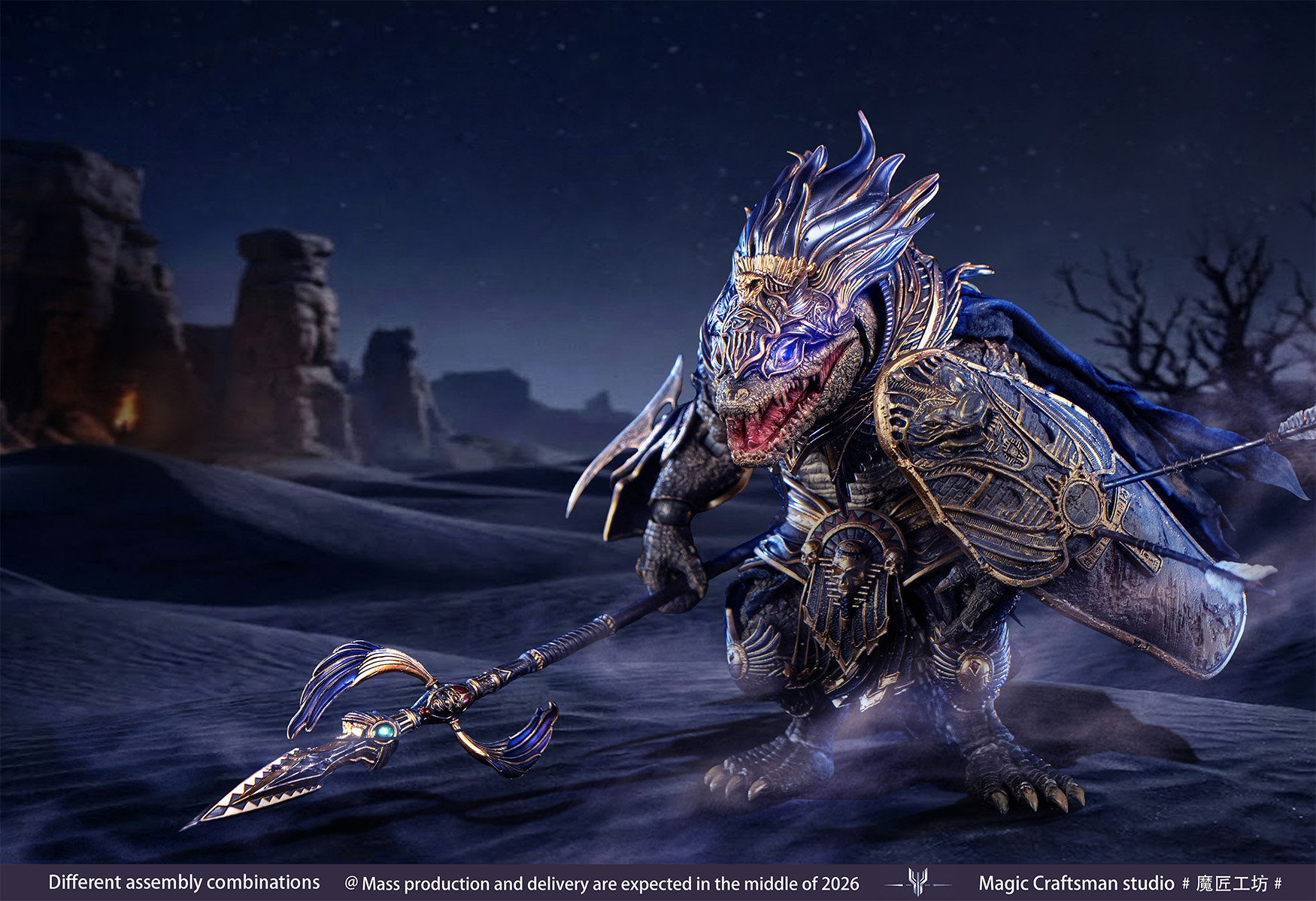 MAGIC CRAFTSMAN STUDIO TEMPLE OF CHAOS SERIES SOBEK DESERT COLOSSUS CROCODILE 1/12 SCALE ACTION FIGURE