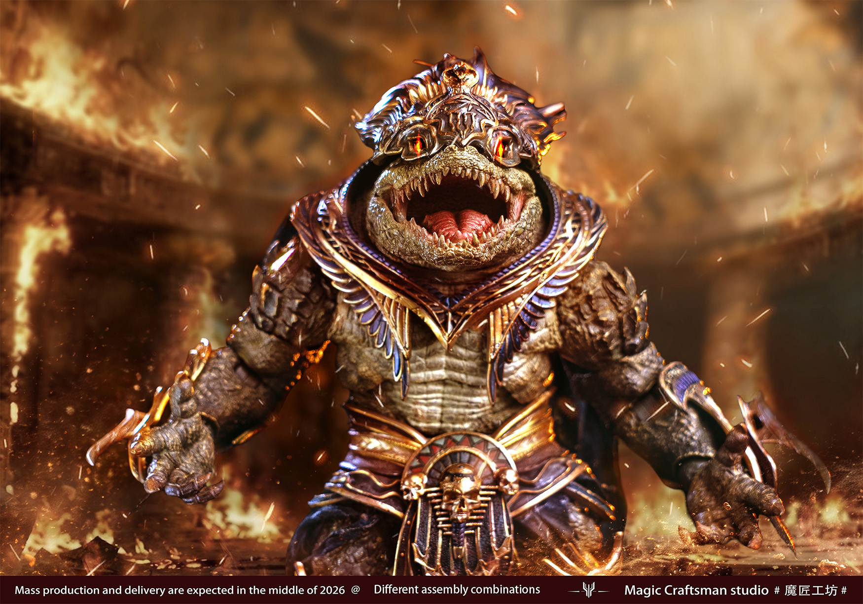 MAGIC CRAFTSMAN STUDIO TEMPLE OF CHAOS SERIES SOBEK DESERT COLOSSUS CROCODILE 1/12 SCALE ACTION FIGURE