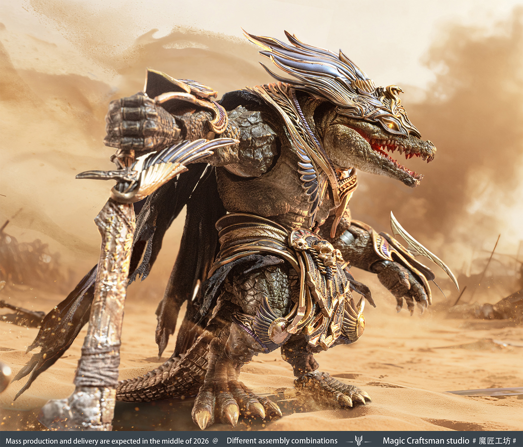 MAGIC CRAFTSMAN STUDIO TEMPLE OF CHAOS SERIES SOBEK DESERT COLOSSUS CROCODILE 1/12 SCALE ACTION FIGURE