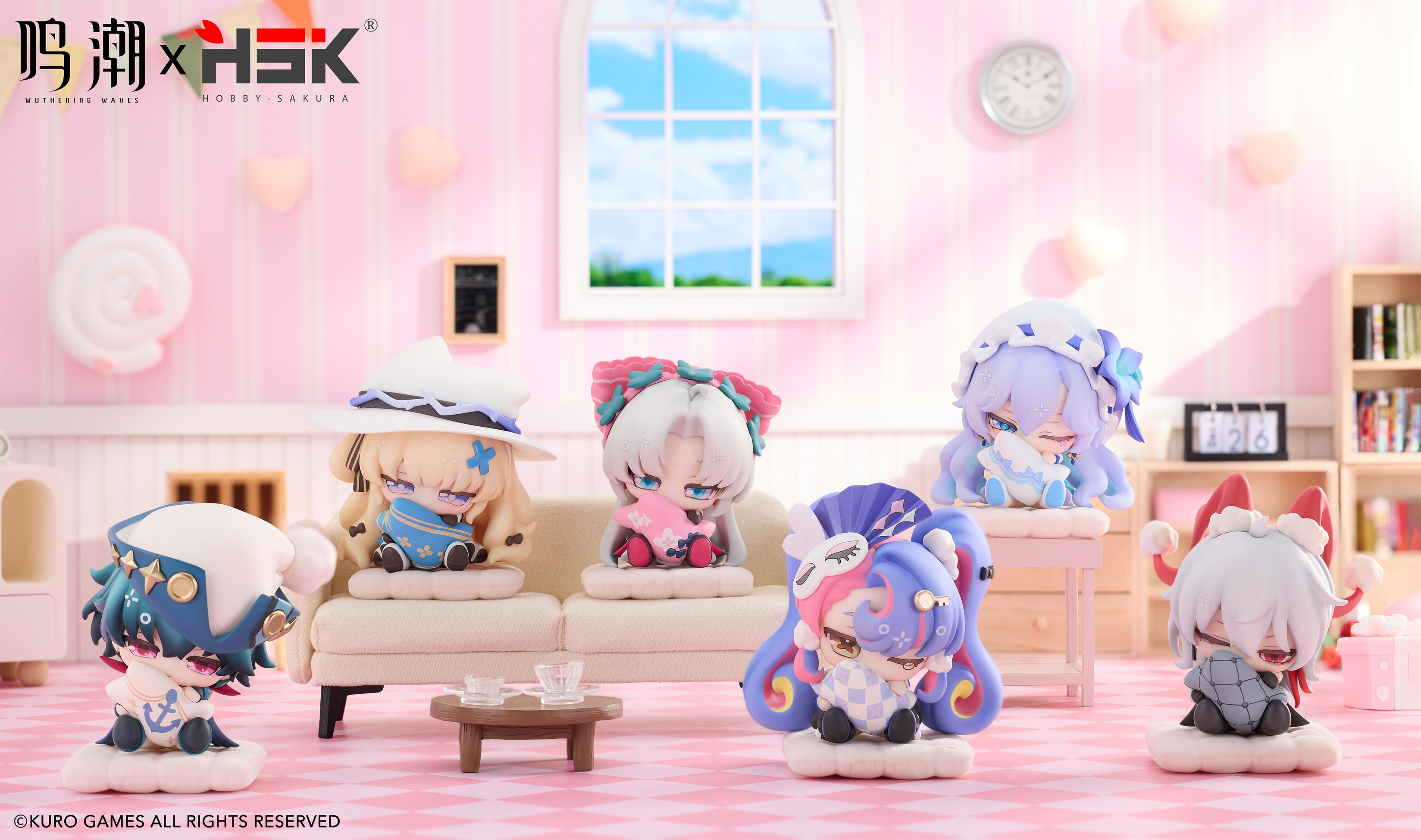 HOBBYSAKURA "WUTHERING WAVES" SO SWEEPY SERIES NON-SCALE FIGURE SET OF SIX