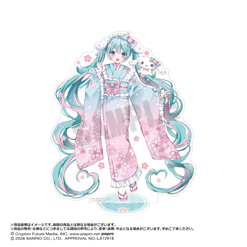 Hatsune Miku x Cinnamoroll Yumezakura Ver. Big Acrylic Figure A