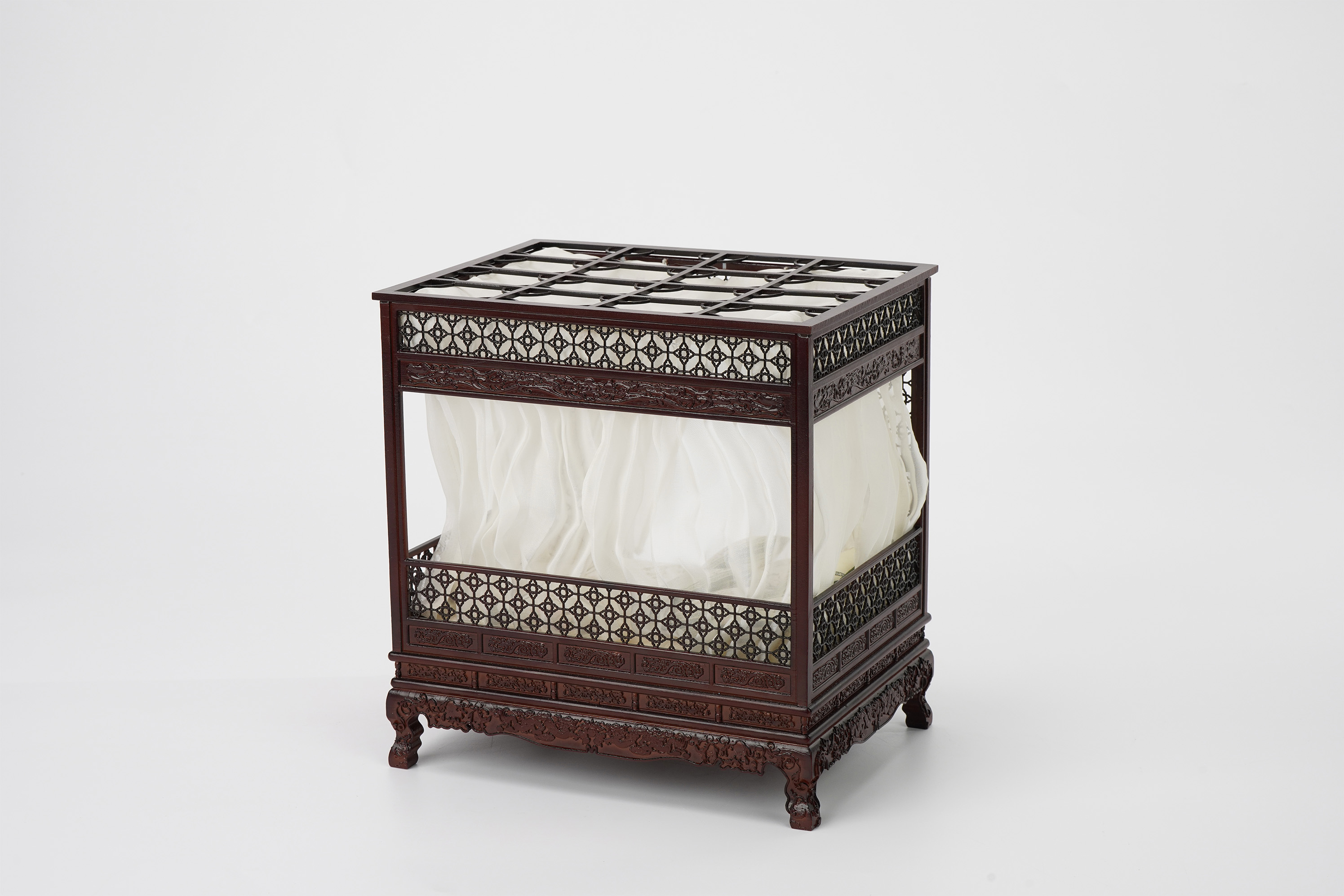 ZHENMU WOOD FRAME BED 1/12 SCALE CHINESE ANCIENT STYLE MINIATURE