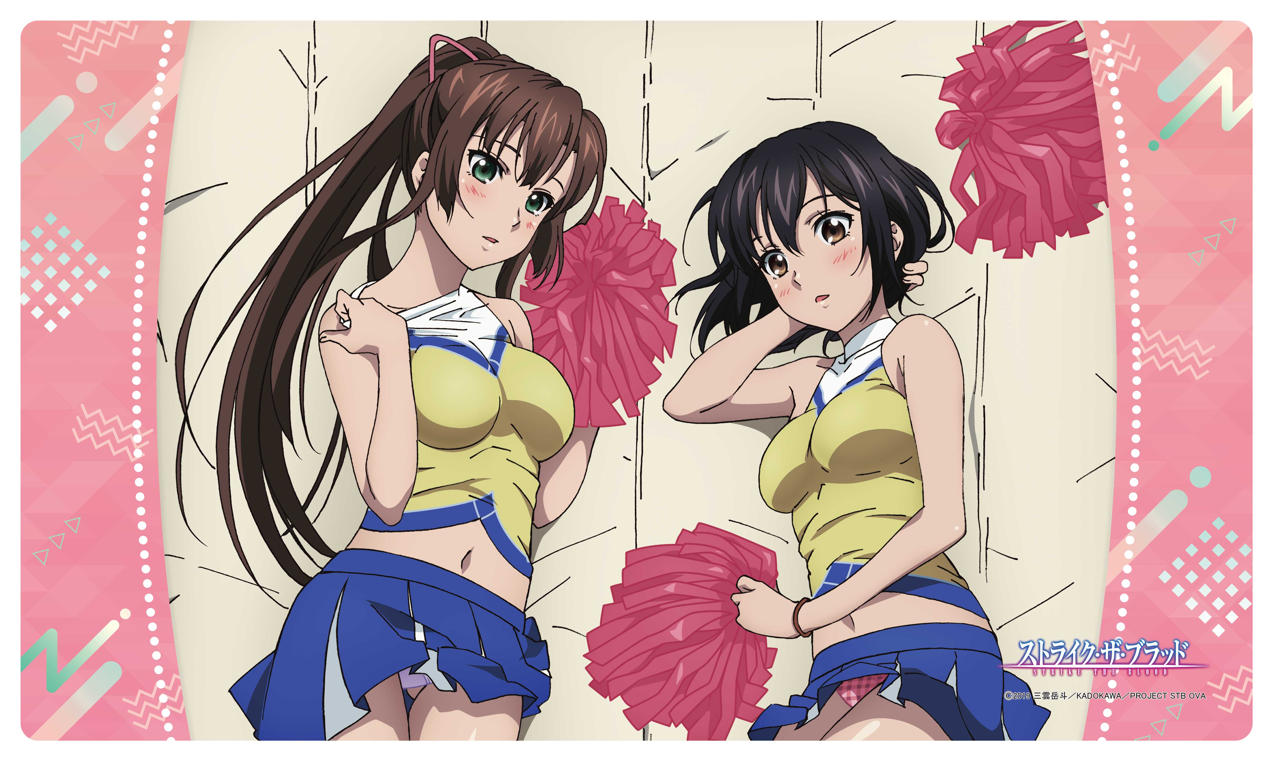 "Strike the Blood" Original Illustration Rubber Mat Yukina & Sayaka (Cheerleader)