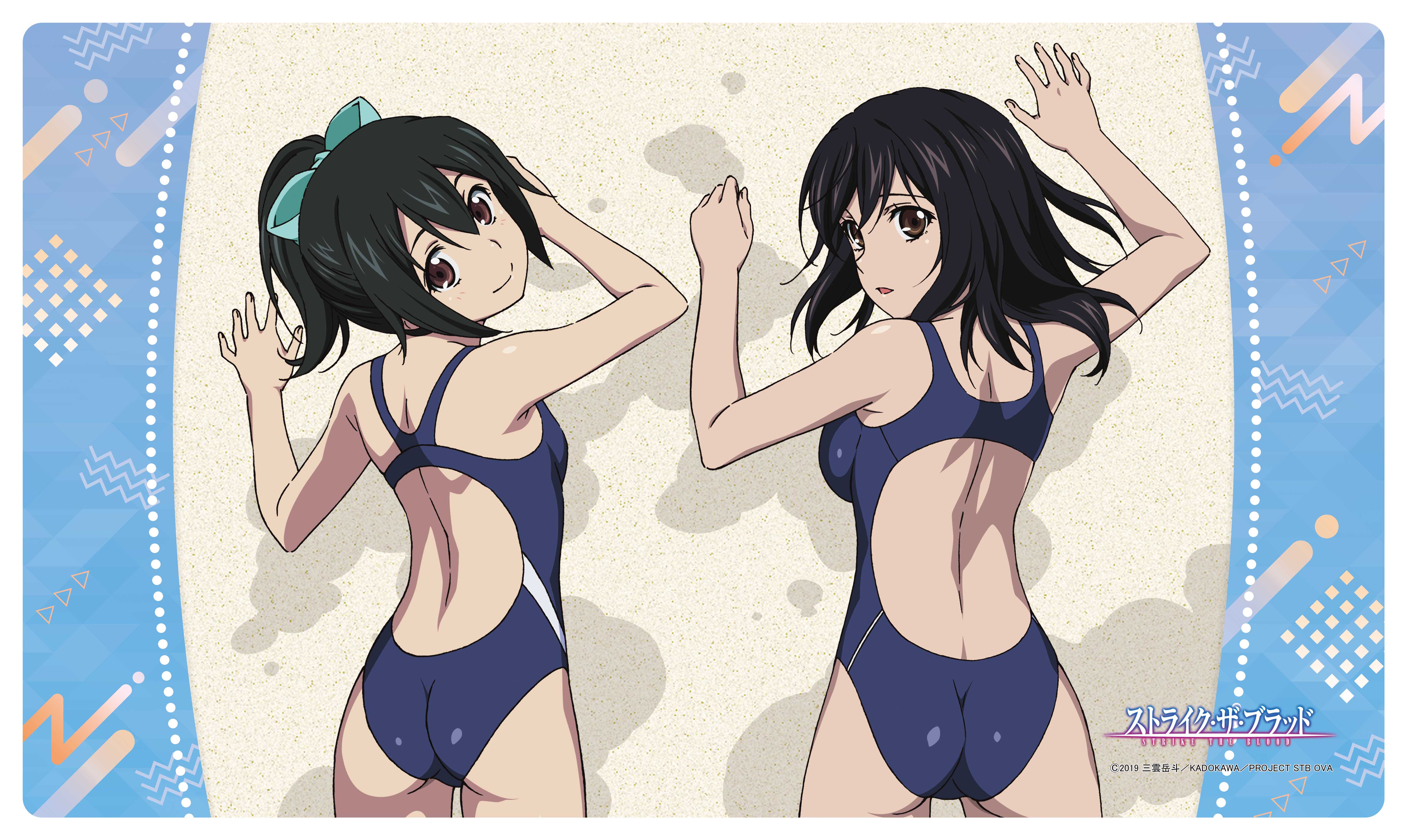 "Strike the Blood" Original Illustration Rubber Mat Yukina & Nagisa (Swimwear)
