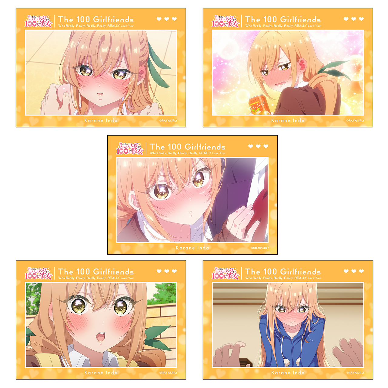 [Pre-order] "The 100 Girlfriends Who Really, Really, Really, Really, Really Love You" Bromide 5 Set Inda Karane