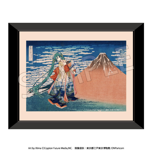 Hokusai Katsushika x Hatsune Miku Replicate Genga Thirty-six Views of Mount Fuji Fine Wind, Clear Morning