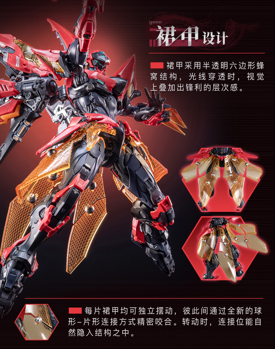 NUCLEAR GOLD RECONSTRUCTION HONOR OF KINGS KAI - CRIMSON SKY ARMOR PLASTIC KIT