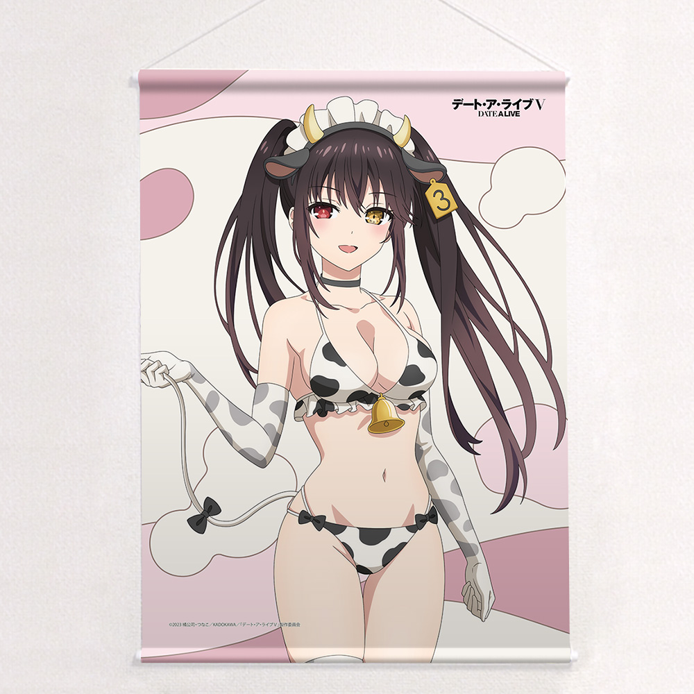 "Date A Live V" Original Illustration B2 Tapestry Tokisaki Kurumi / Cow Pattern Swimwear W Suede