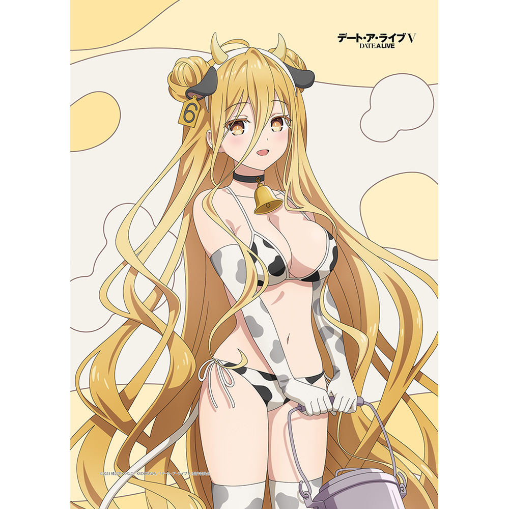 "Date A Live V" Original Illustration B2 Tapestry Hoshimiya Mukuro / Cow Pattern Swimwear W Suede