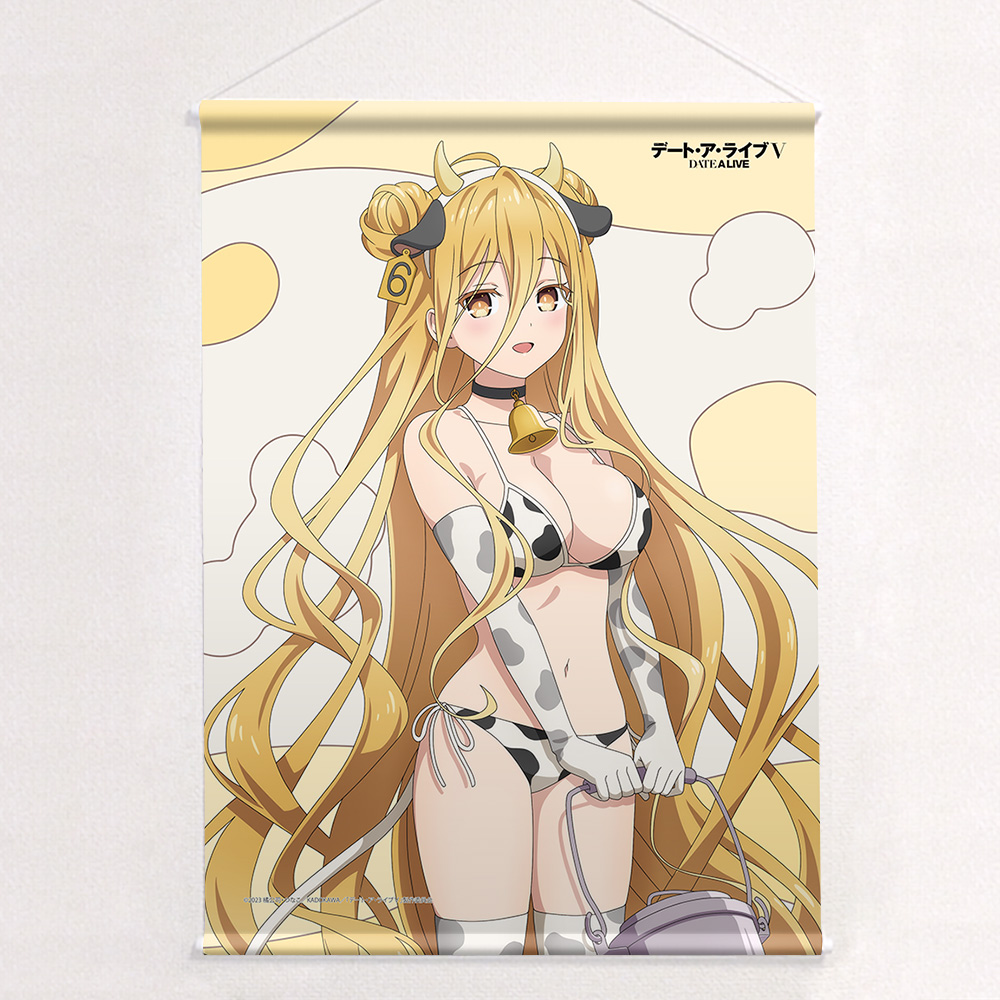 "Date A Live V" Original Illustration B2 Tapestry Hoshimiya Mukuro / Cow Pattern Swimwear W Suede