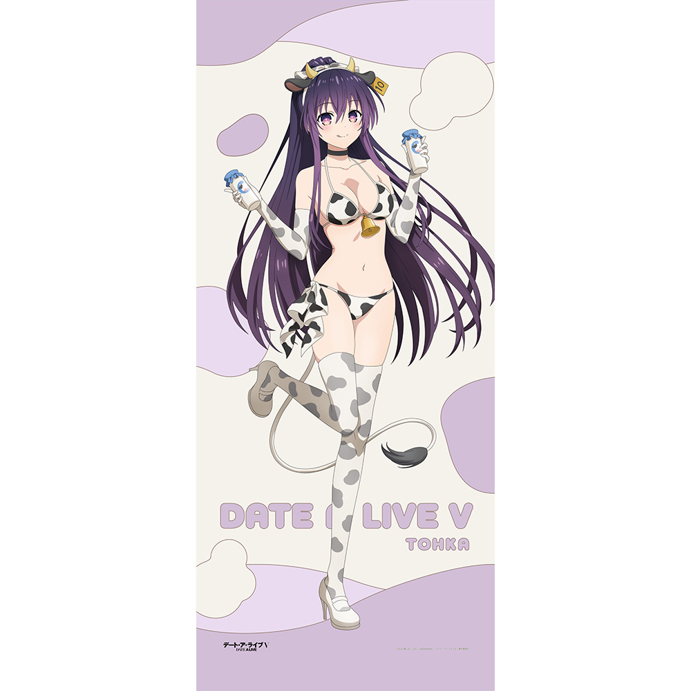 "Date A Live V" Original Illustration Extra Large Tapestry Yatogami Tohka / Cow Pattern Swimwear