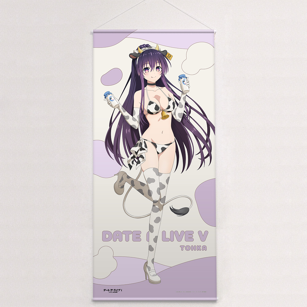 "Date A Live V" Original Illustration Extra Large Tapestry Yatogami Tohka / Cow Pattern Swimwear
