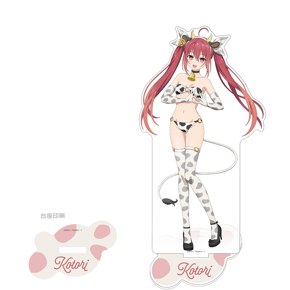 "Date A Live V" Original Illustration Extra Large Acrylic Stand Itsuka Kotori / Cow Pattern Swimwear