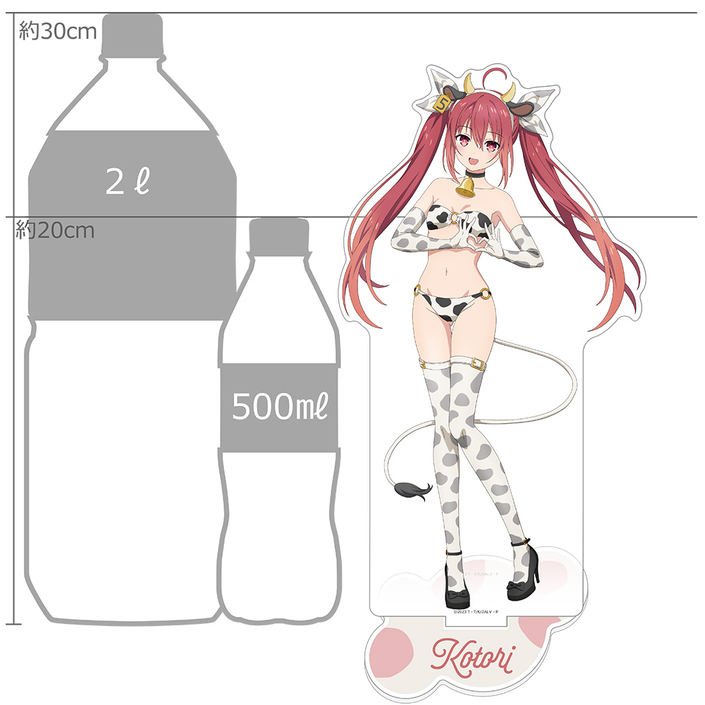 "Date A Live V" Original Illustration Extra Large Acrylic Stand Itsuka Kotori / Cow Pattern Swimwear