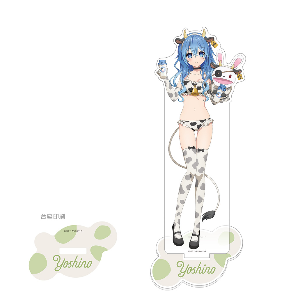 "Date A Live V" Original Illustration Extra Large Acrylic Stand Yoshino / Cow Pattern Swimwear