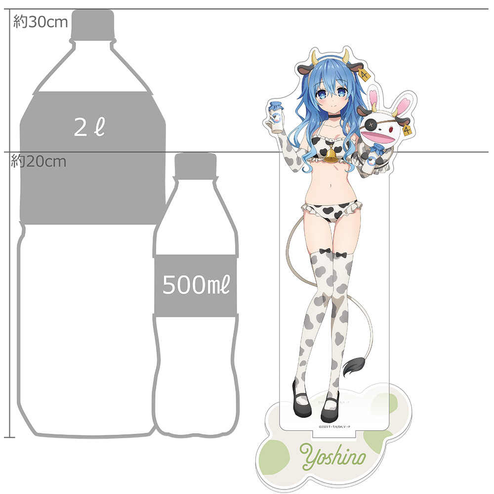 "Date A Live V" Original Illustration Extra Large Acrylic Stand Yoshino / Cow Pattern Swimwear