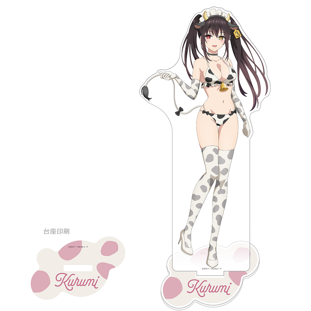 "Date A Live V" Original Illustration Extra Large Acrylic Stand Tokisaki Kurumi / Cow Pattern Swimwear