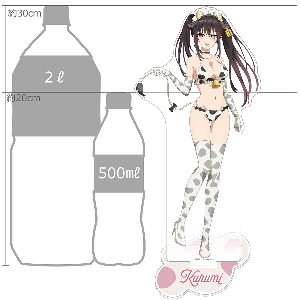 "Date A Live V" Original Illustration Extra Large Acrylic Stand Tokisaki Kurumi / Cow Pattern Swimwear
