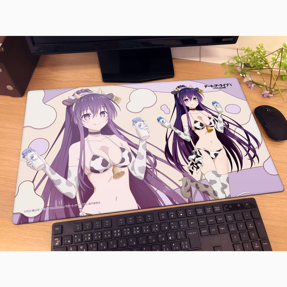 "Date A Live V" Original Illustration Rubber Mat Yatogami Tohka / Cow Pattern Swimwear