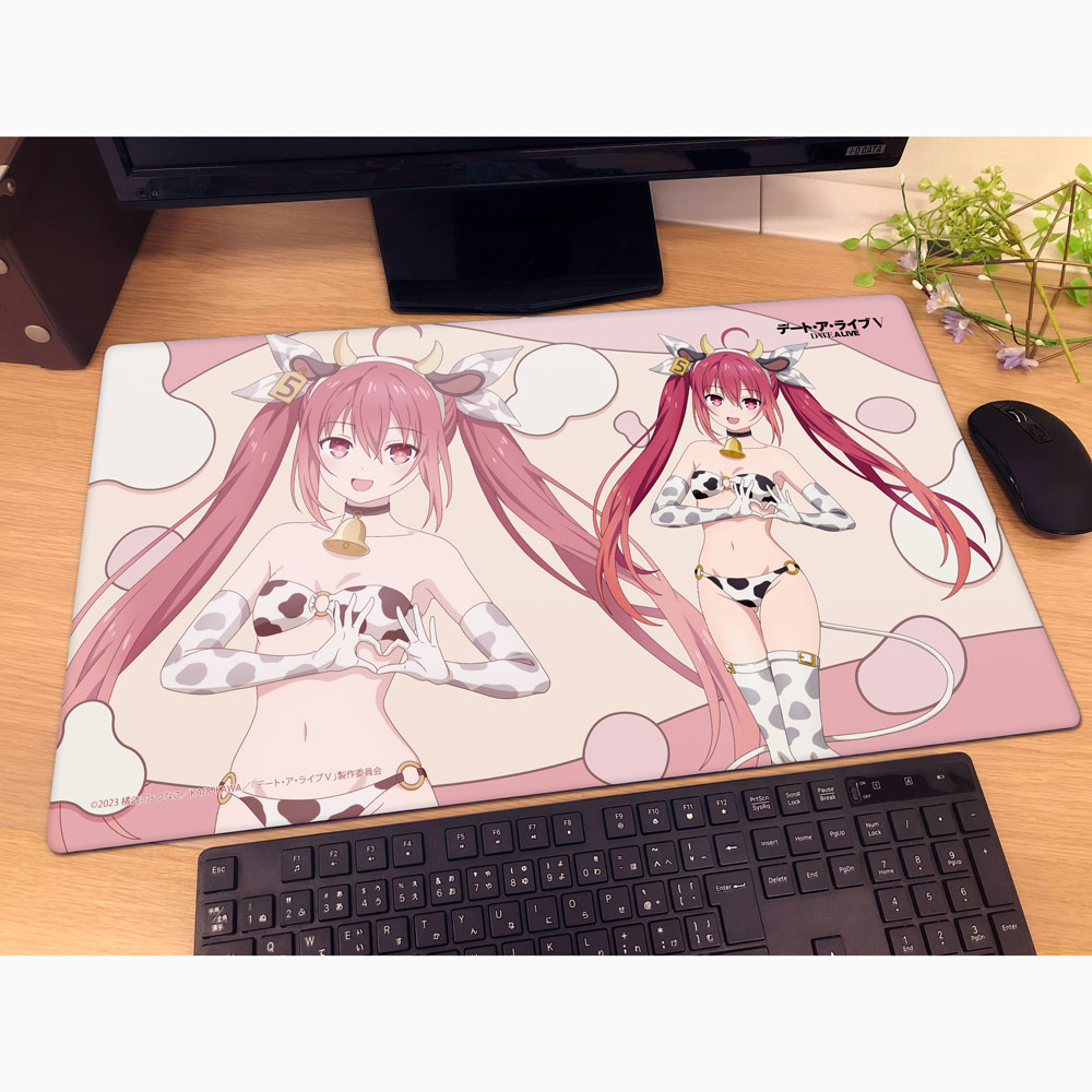 "Date A Live V" Original Illustration Rubber Mat Itsuka Kotori / Cow Pattern Swimwear