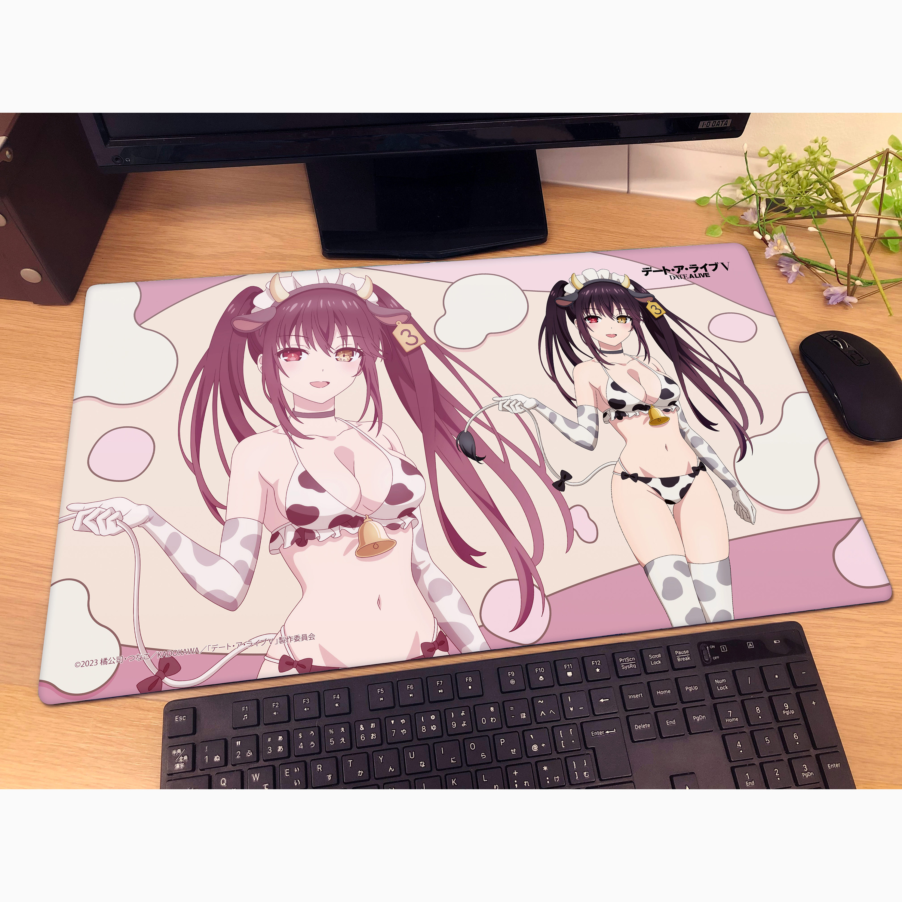 "Date A Live V" Original Illustration Rubber Mat Tokisaki Kurumi / Cow Pattern Swimwear