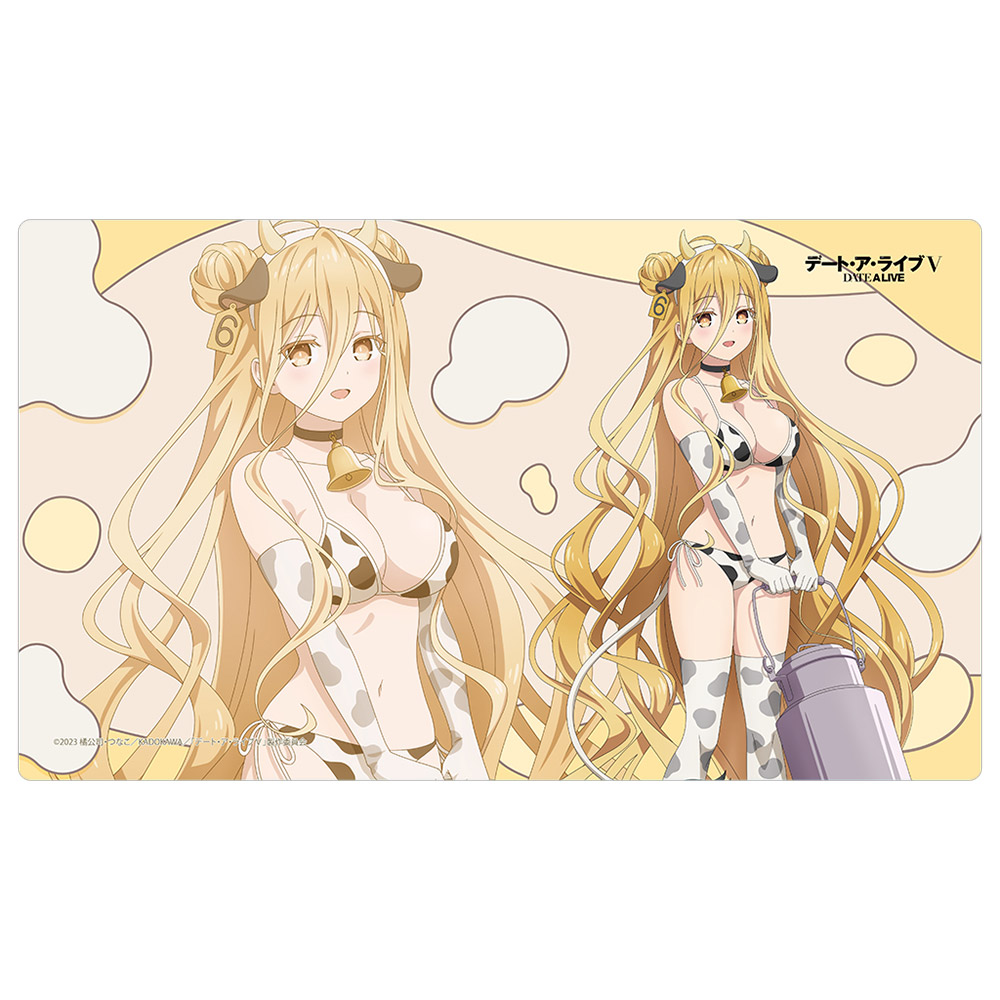 "Date A Live V" Original Illustration Rubber Mat Hoshimiya Mukuro / Cow Pattern Swimwear