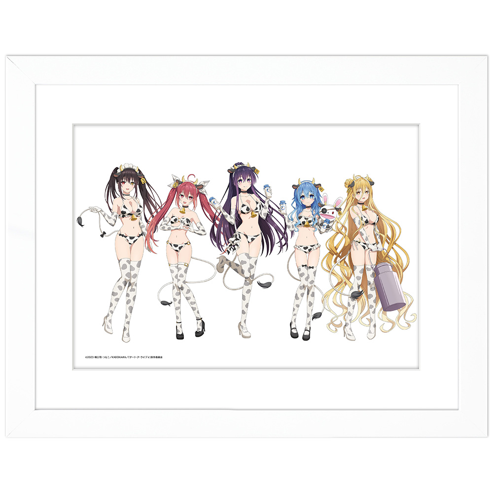 "Date A Live V" Original Illustration Chara Fine Graph Cow Pattern Swimwear A4
