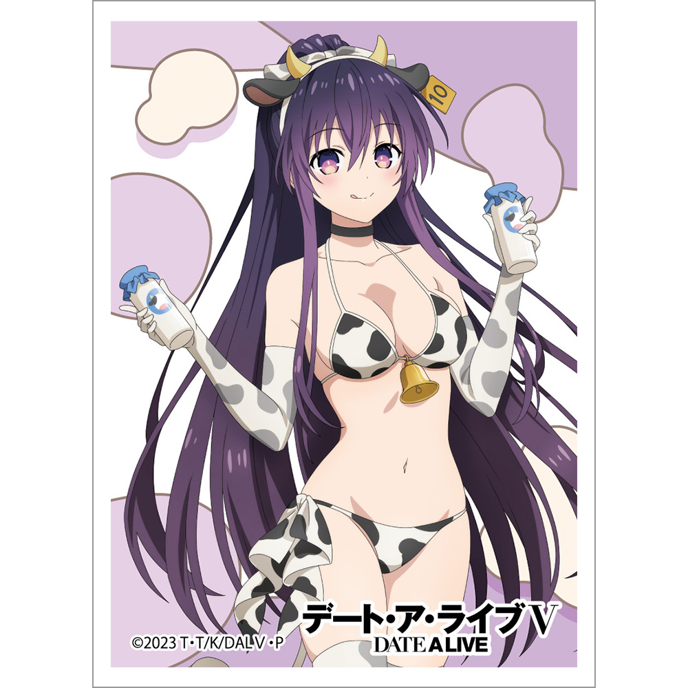 "Date A Live V" Original Illustration Sleeve Yatogami Tohka / Cow Pattern Swimwear