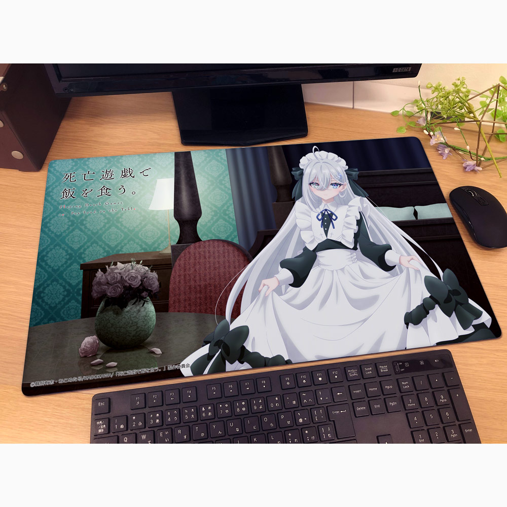 "Playing Death Games to Put Food on the Table" Original Illustration Rubber Mat Yuki / Ghost House