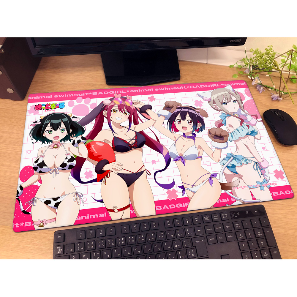 "Bad Girl" Original Illustration Rubber Mat Animal Swimwear