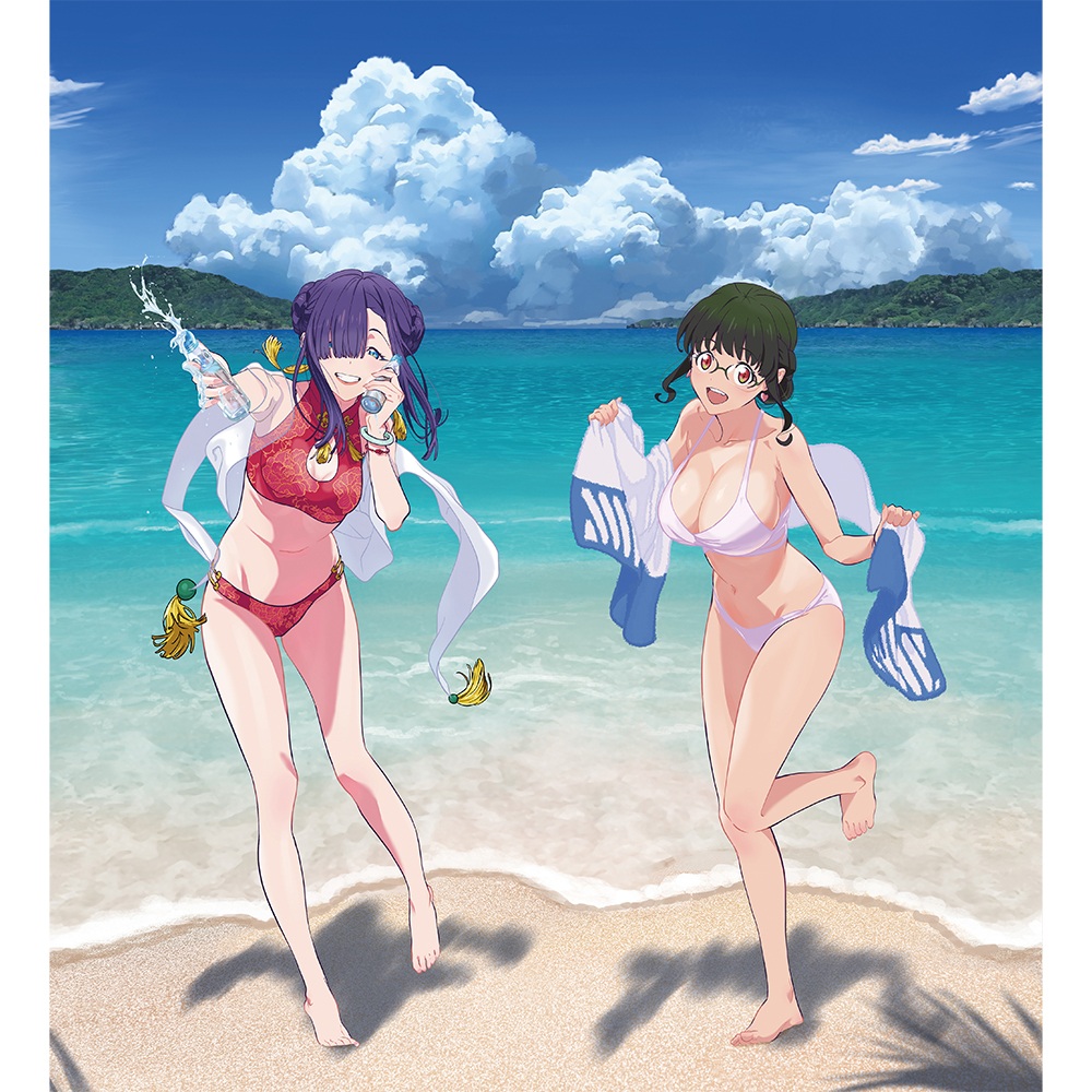 "GRIDMAN UNIVERSE" Original Illustration Framed High Definition Art The 2nd & Hime / Swimwear