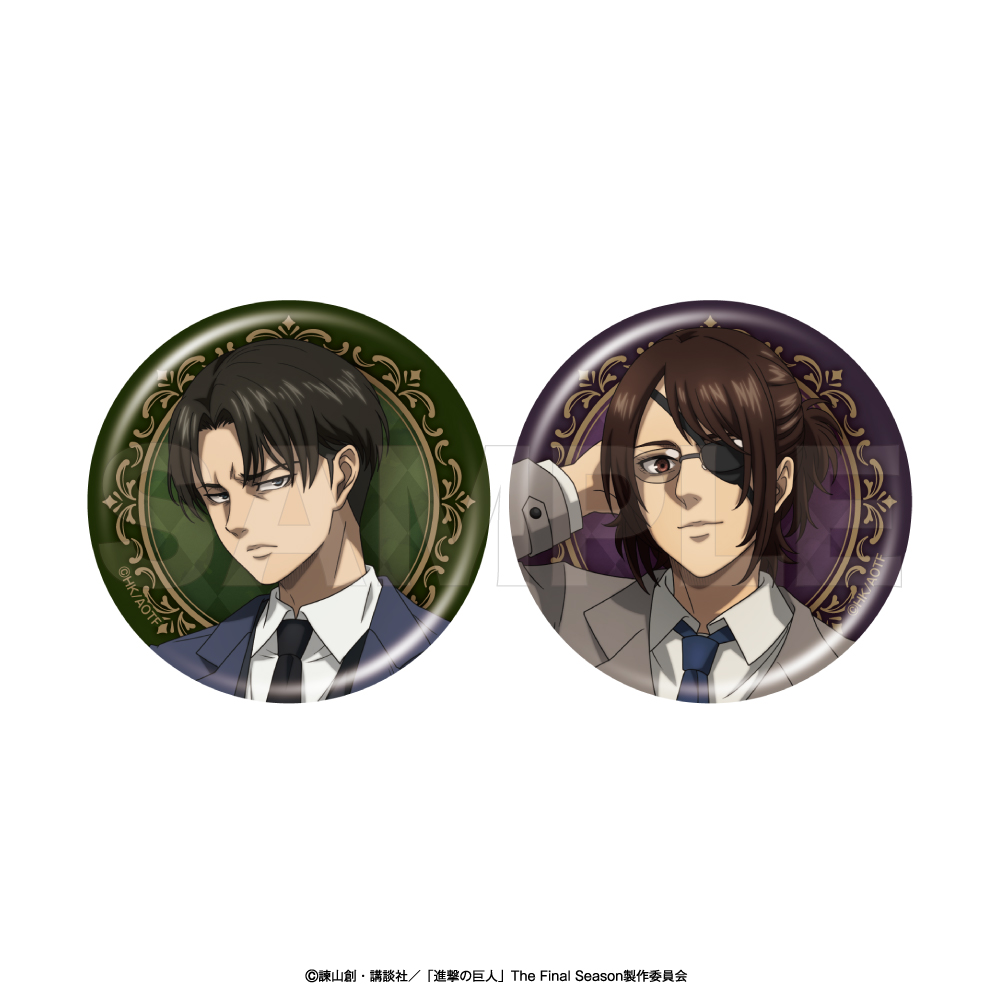 "Attack on Titan" Chara Badge Set Levi & Hans
