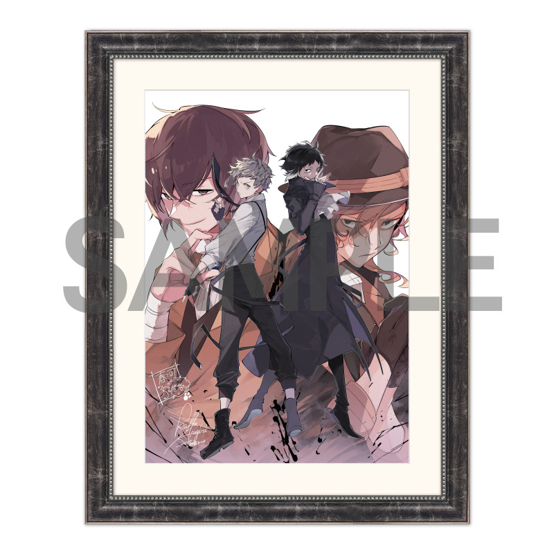 "Bungo Stray Dogs" Duplicate Autographed Color Replicate Genga E