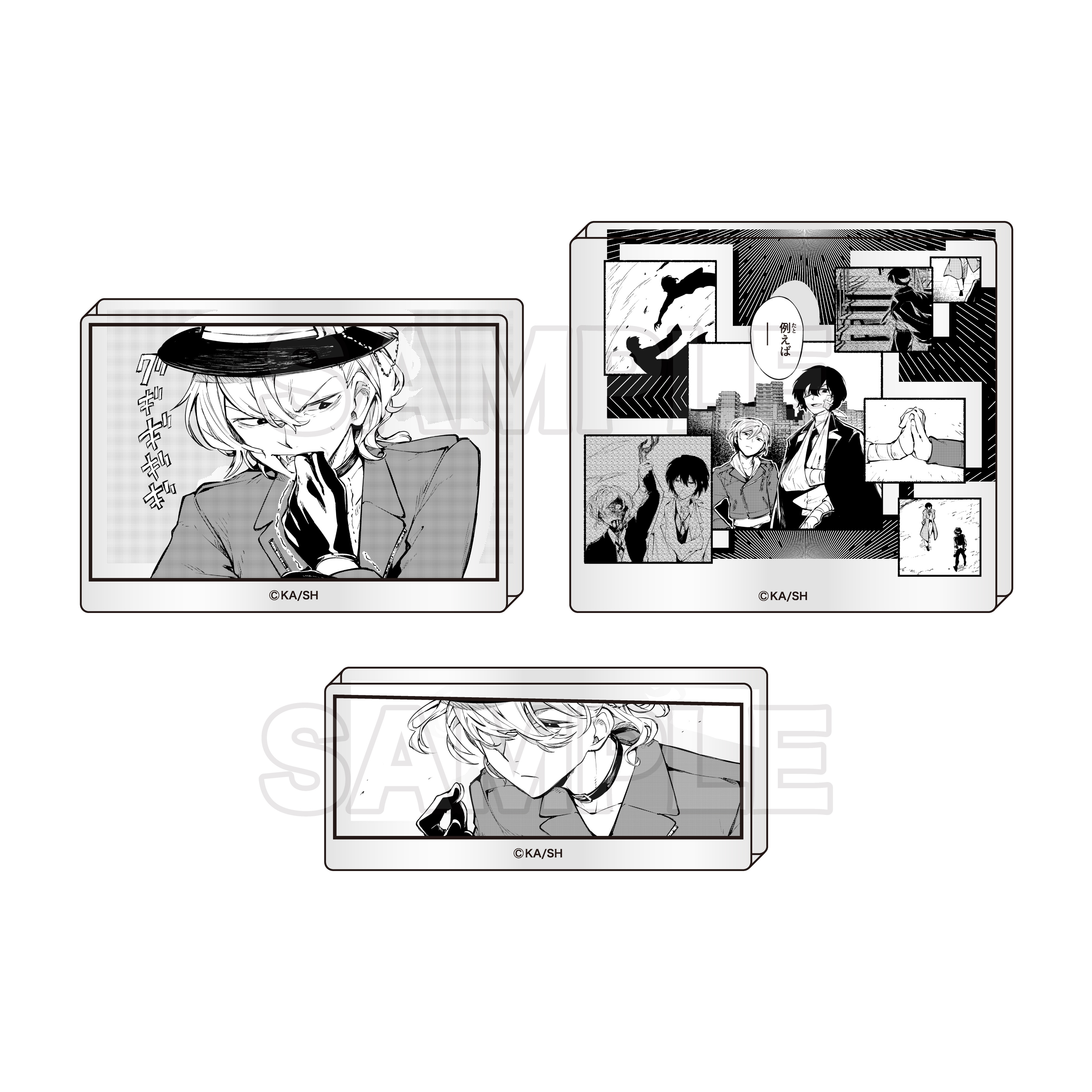 "Bungo Stray Dogs" Panel Plate Stand 3 Set E