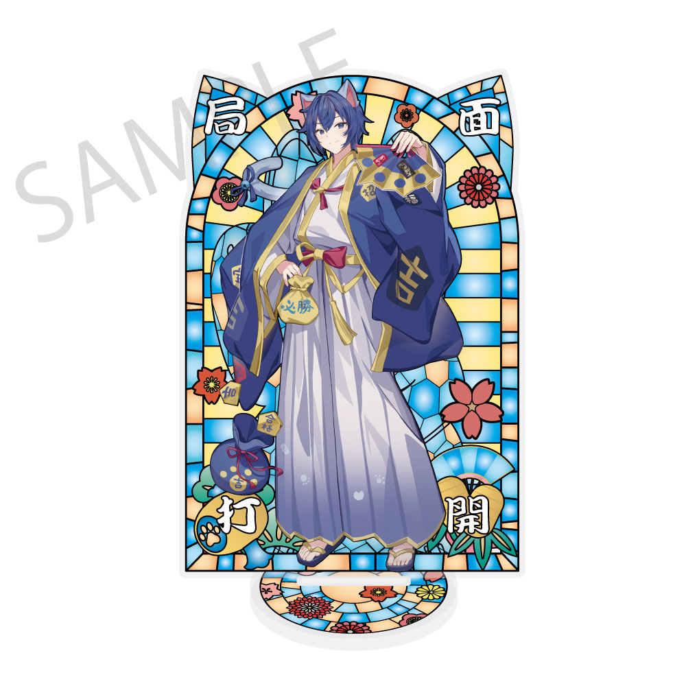 Hatsune Miku x Maneki-neko x Midsummer in Kumagaya Stained Glass Style Material Processing Acrylic Stand KAITO Art by Icomochi