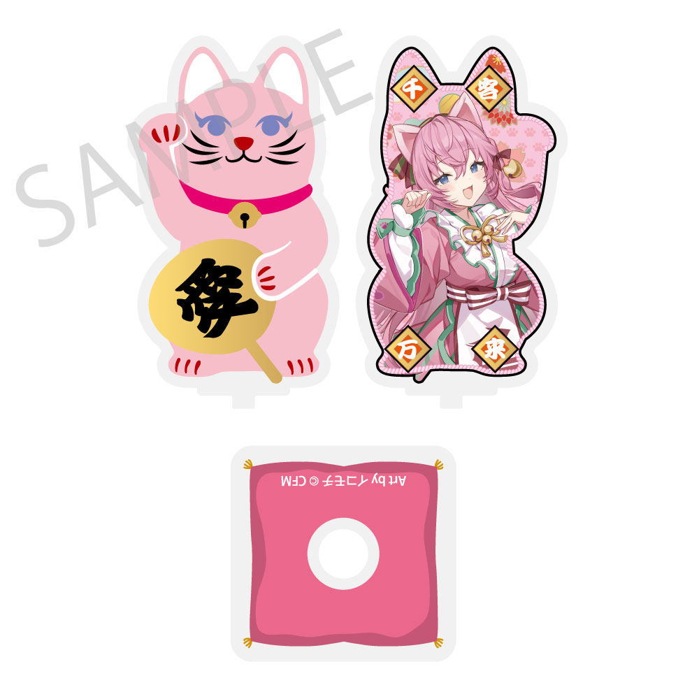 Hatsune Miku x Maneki-neko x Midsummer in Kumagaya Rotating Die-cut Acrylic Stand Megurine Luka Art by Icomochi
