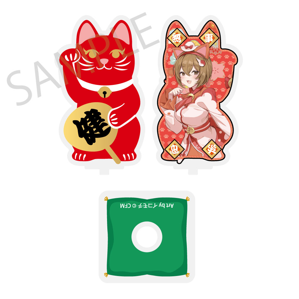 Hatsune Miku x Maneki-neko x Midsummer in Kumagaya Rotating Die-cut Acrylic Stand MEIKO Art by Icomochi