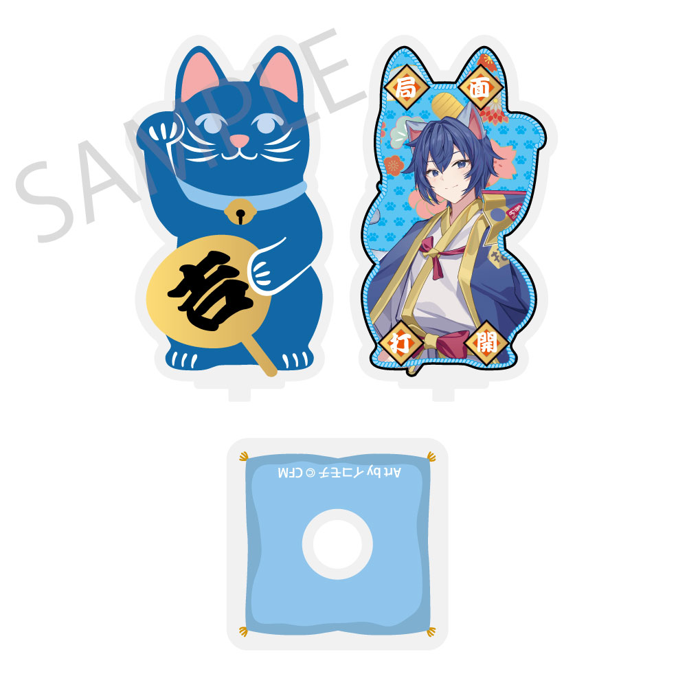 Hatsune Miku x Maneki-neko x Midsummer in Kumagaya Rotating Die-cut Acrylic Stand KAITO Art by Icomochi