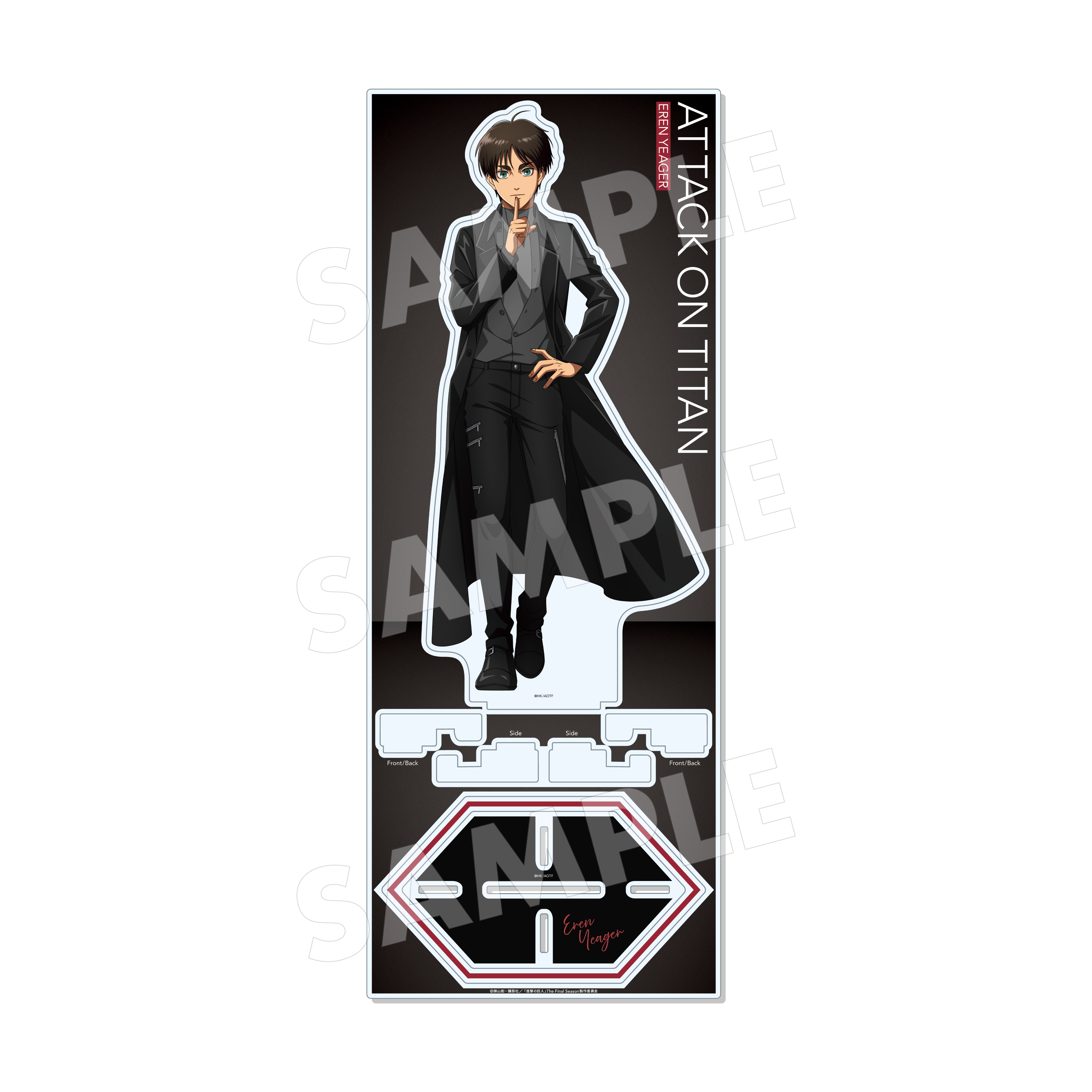 "Attack on Titan" Acrylic Stand (L) 01 Eren (Black)