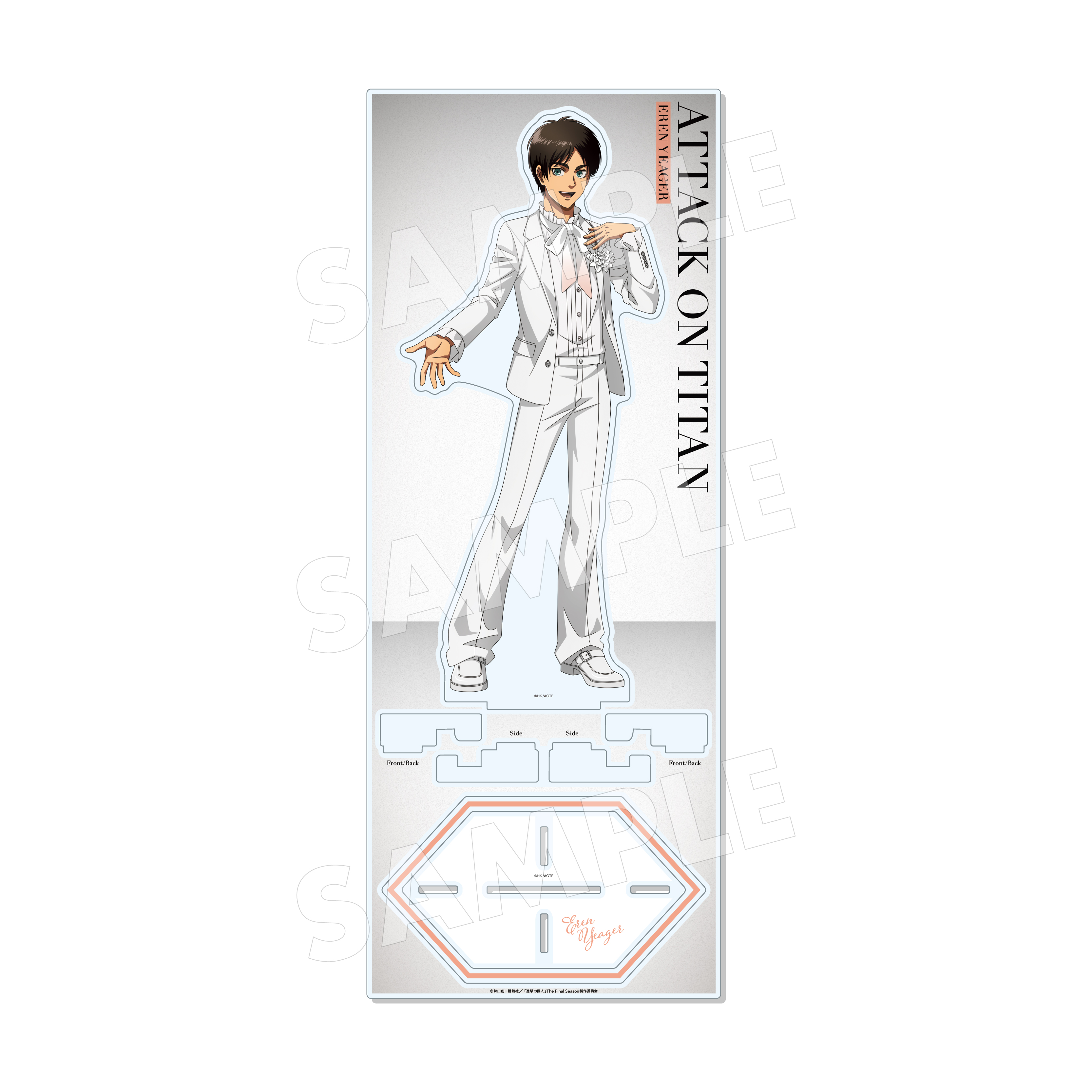 "Attack on Titan" Acrylic Stand (L) 03 Eren (White)