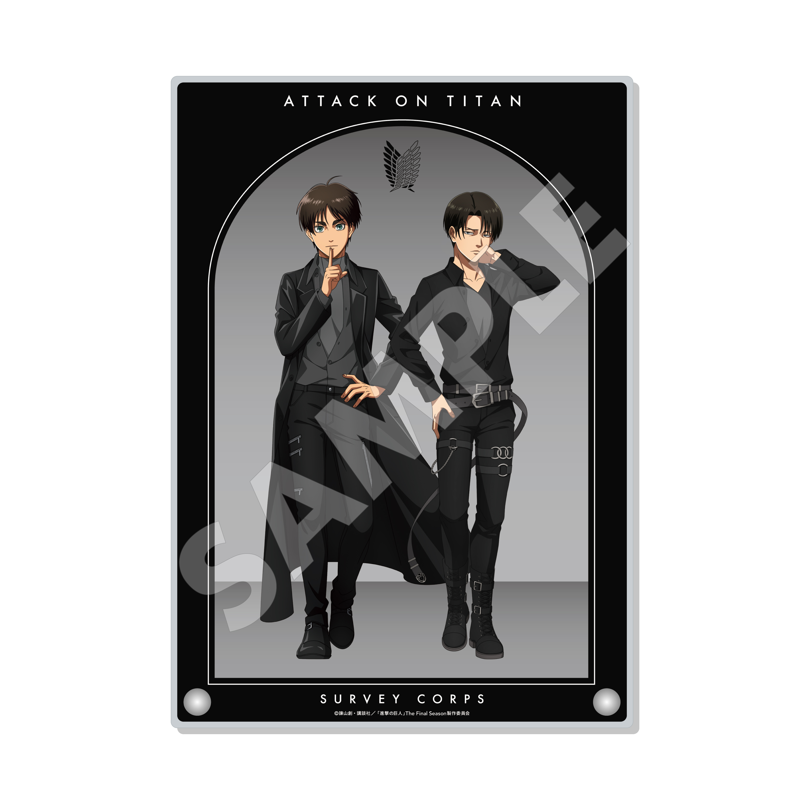 "Attack on Titan" Acrylic Board 01 Eren & Levi (Black)