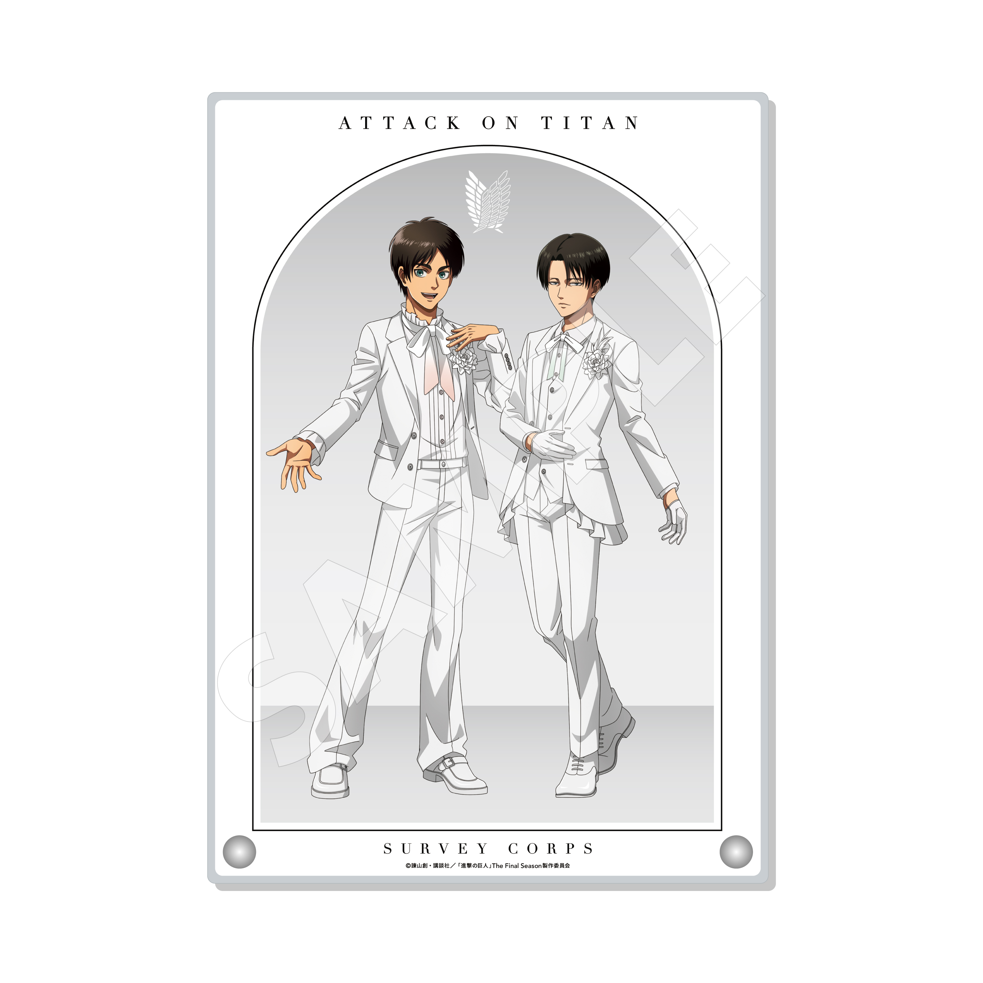 "Attack on Titan" Acrylic Board 02 Eren & Levi (White)