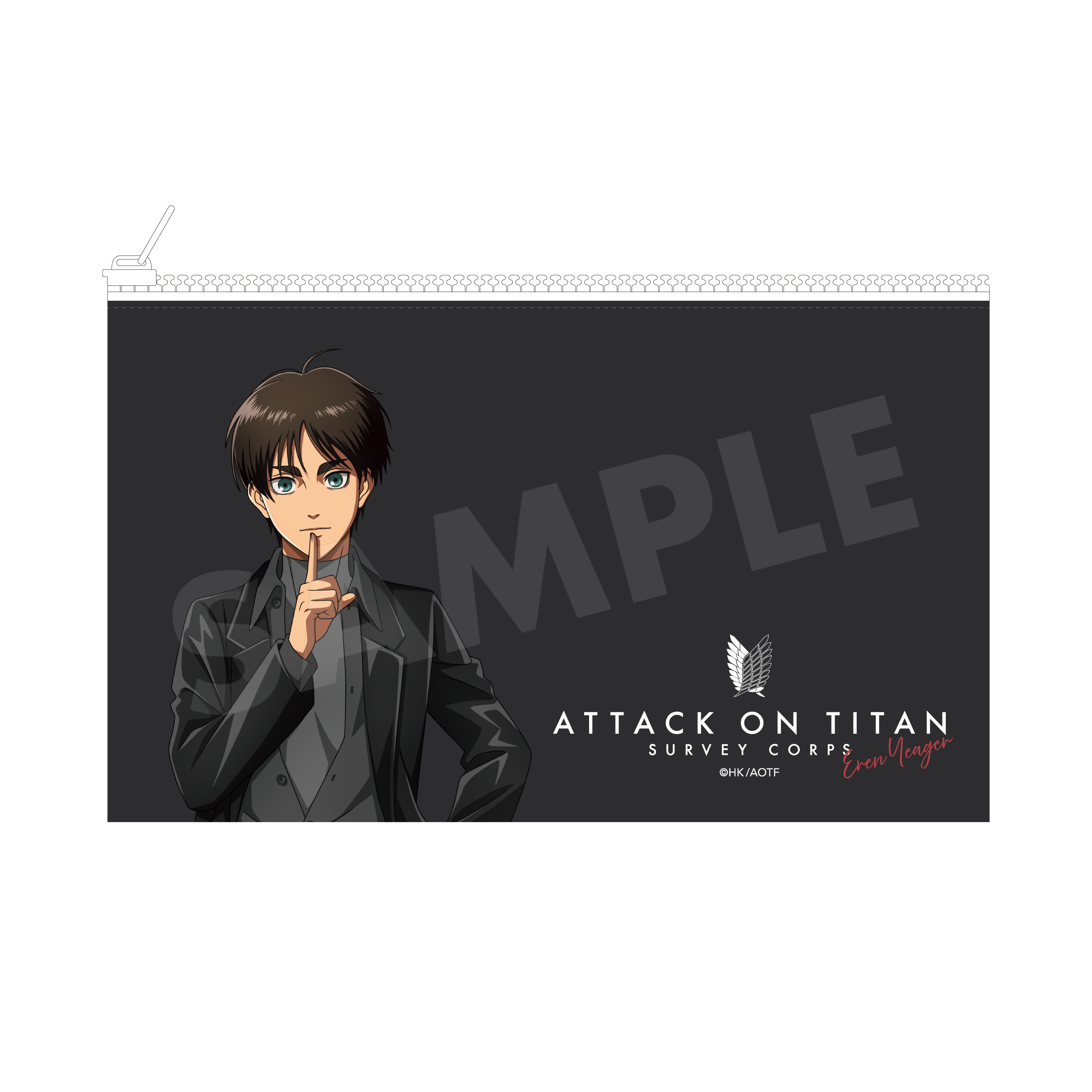 "Attack on Titan" Clear Pouch 01 Eren (Black)